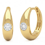 .13ct G SI 14kt Yellow Gold Modern Diamond Hoop Earrings