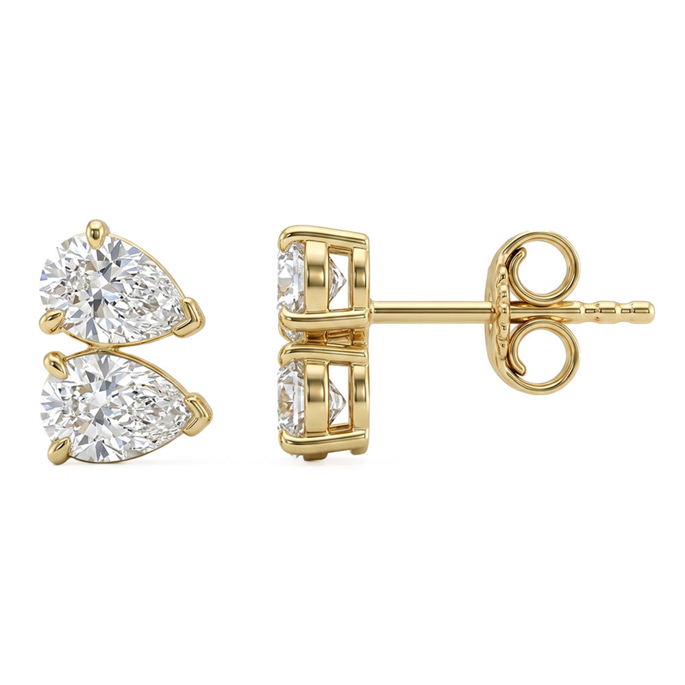 .50ct G SI 14kt Yellow Gold Pear Cut Diamond Studs