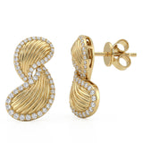 .55ct G SI 14kt Yellow Gold Diamond Modern Earrings