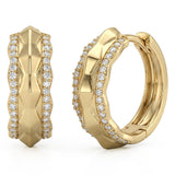 .23ct G SI 14kt Yellow Gold Diamond Modern Hoop Earrings