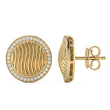 .20ct G SI 14kt Yellow Gold Diamond Disc Stud Earrings