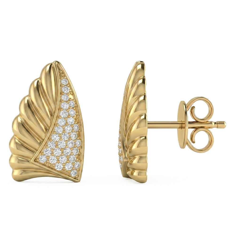 .34ct G SI 14kt Yellow Gold Diamond Modern Earrings