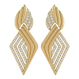 .49ct G SI 14kt Yellow Gold Diamond Modern Drop Earrings