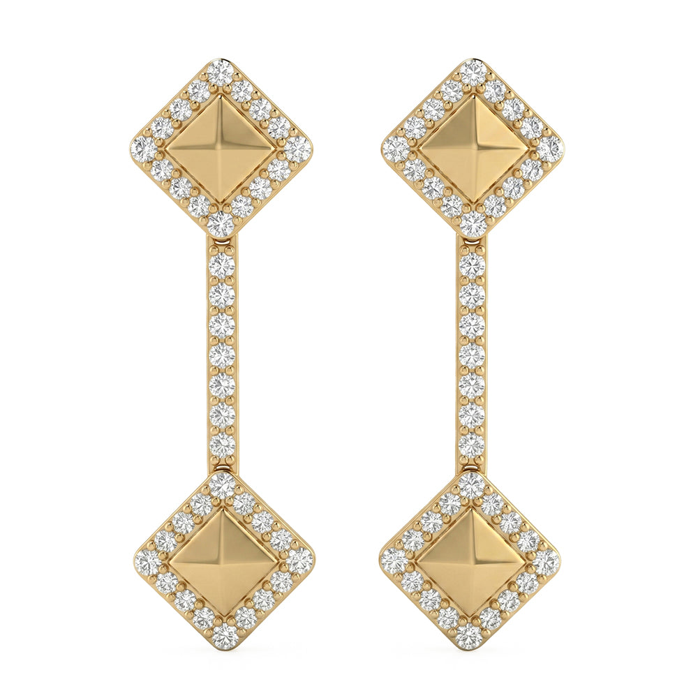 .31ct G SI 14kt Yellow Gold Diamond Modern Drop Earrings