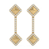 .31ct G SI 14kt Yellow Gold Diamond Modern Drop Earrings