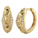 .19ct G SI 14kt Yellow Gold Diamond Modern Hoop Earrings