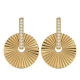 .06ct G SI 14kt Yellow Gold Diamond Disc Drop Earrings