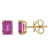 1.83ct G SI 14kt Yellow Gold Pink Sapphire Gemstone Stud Earrings