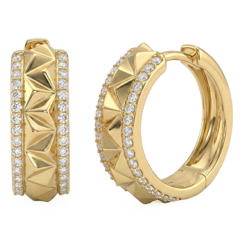 .27ct G SI 14kt Yellow Gold Diamond Modern Hoop Earrings