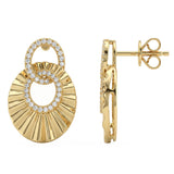 .26ct G SI 14kt Yellow Gold Diamond Disc Drop Earrings