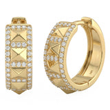 .39ct G SI 14kt Yellow Gold Diamond Modern Hoop Earrings