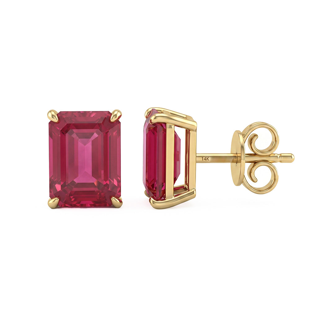 1.80ct G SI 14kt Yellow Gold Ruby Gemstone Stud Earrings