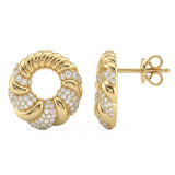 .5ct G SI 14kt Yellow Gold Diamond Modern Stud Earrings
