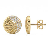 .32ct G SI 14kt Yellow Gold Diamond Modern Stud Earrings