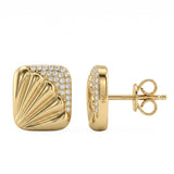 .17ct G SI 14kt Yellow Gold Diamond Modern Stud Earrings