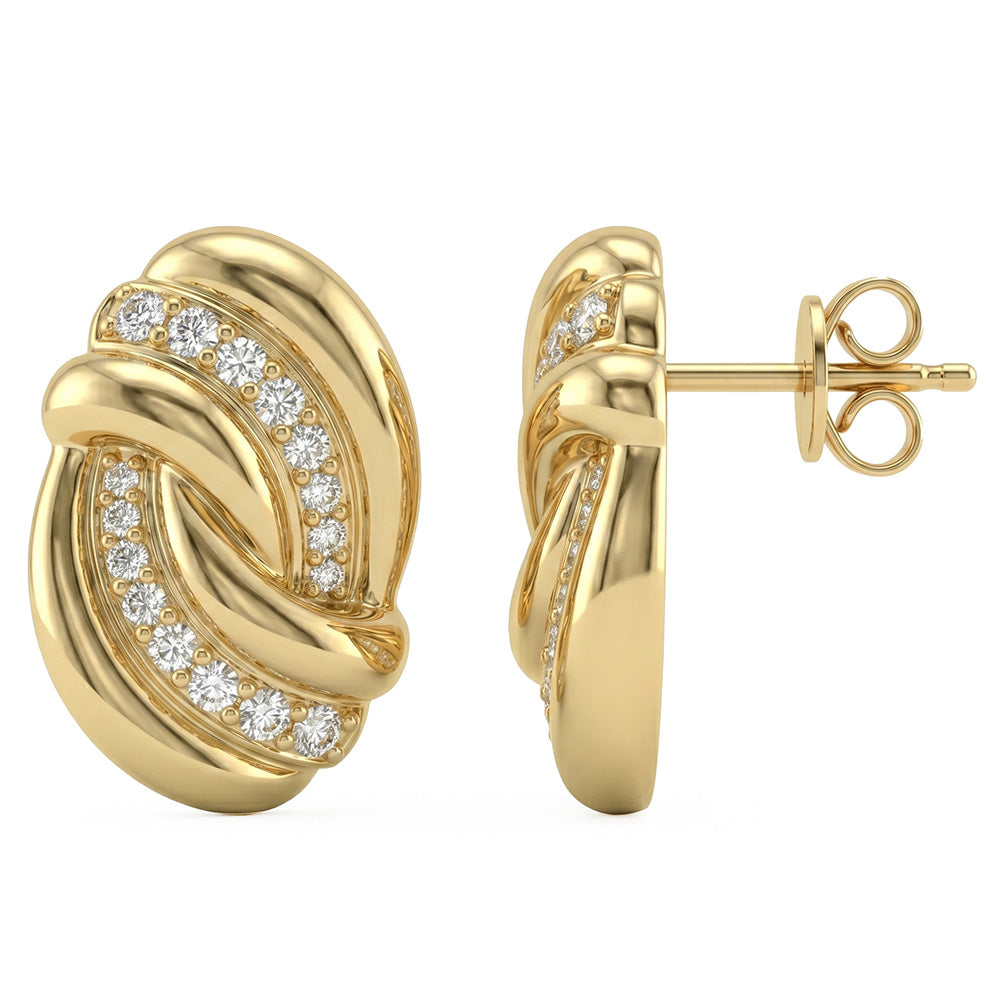 .21ct G SI 14kt Yellow Gold Diamond Modern Stud Earrings