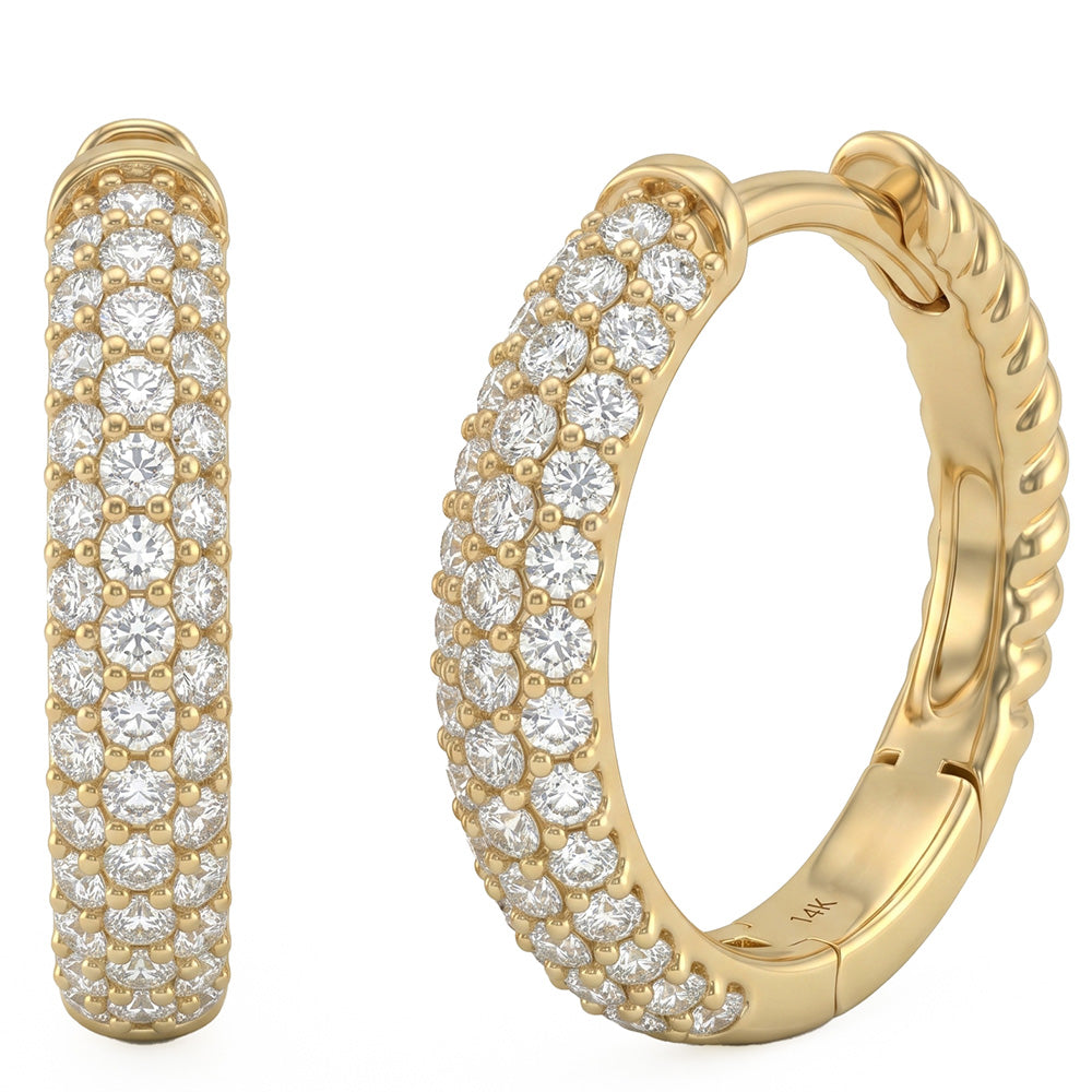 .36ct G SI 14kt Yellow Gold Diamond Hoop Earrings