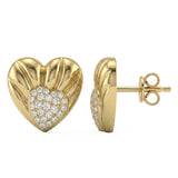 .24ct G SI 14kt Yellow Gold Diamond Heart Shape Stud Earrings
