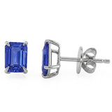 1.73ct G SI 14kt White Gold Blue Sapphire Gemstone Stud Earrings