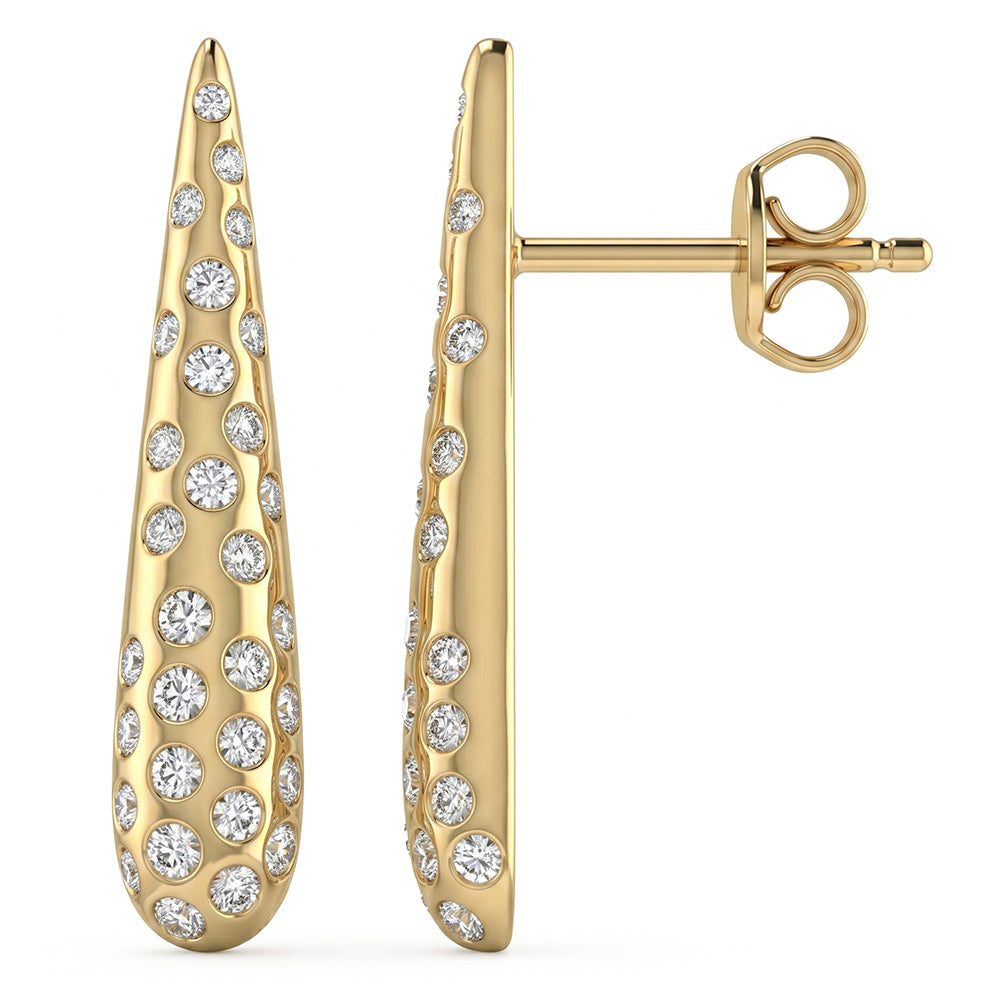.70ct G SI 14kt Yellow Gold Diamond Drop Earrings