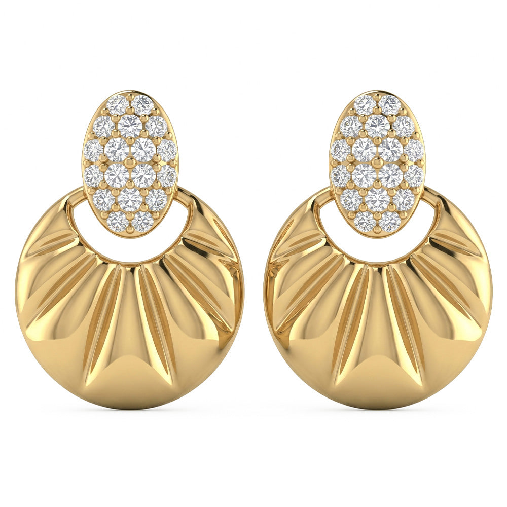 .14ct G SI 14kt Yellow Gold Modern Diamond Stud Earrings