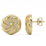 .48ct G SI 14kt Yellow Gold Diamond Modern Stud Earrings