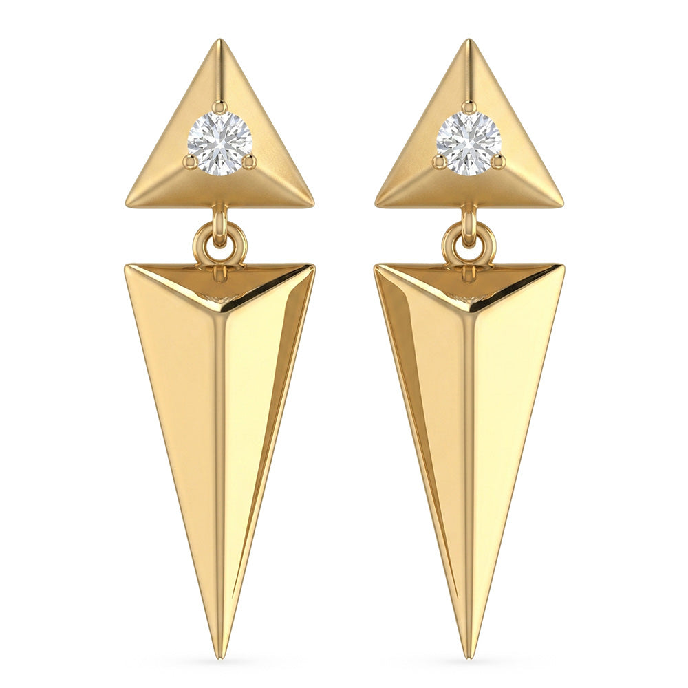 .05ct G SI 14kt Yellow Gold Modern Diamond Stud Earrings