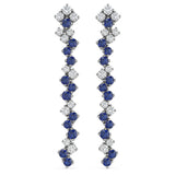 1.64ct G SI 14kt White Gold Diamond & Blue Sapphire Gemstone Drop Earrings