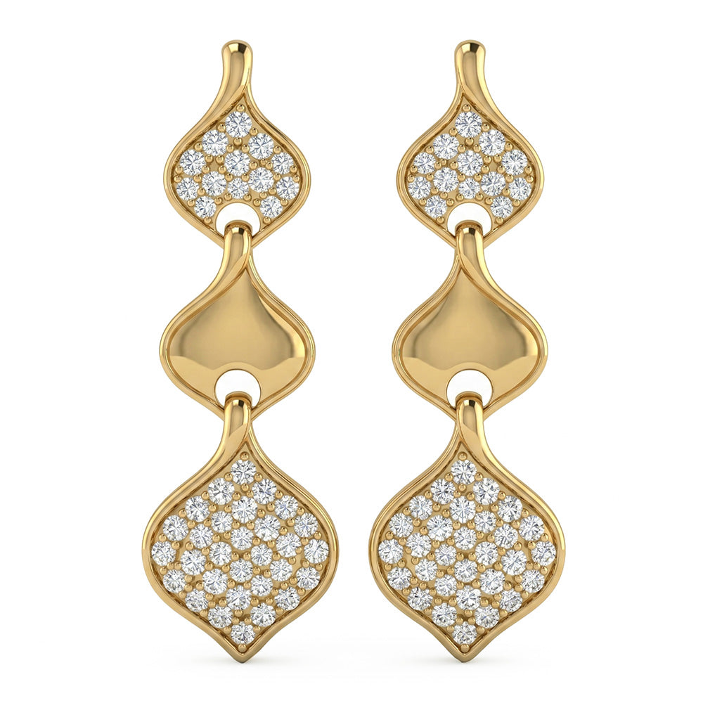 .48ct G SI 14kt Yellow Gold Diamond Drop Earrings