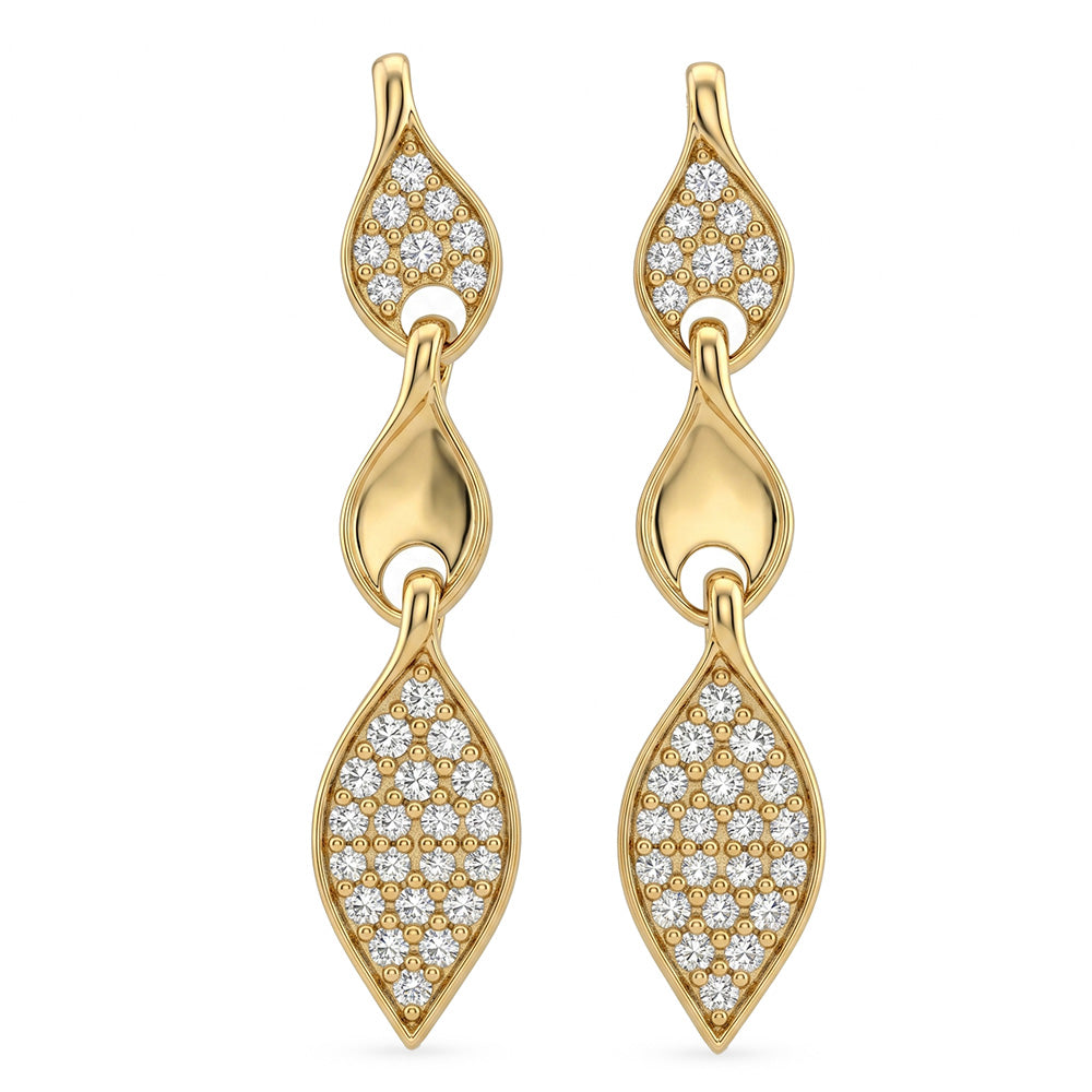 .32ct G SI 14kt Yellow Gold Diamond Drop Earrings