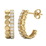 .47ct G SI 14kt Yellow Gold Diamond J Hoop Earrings