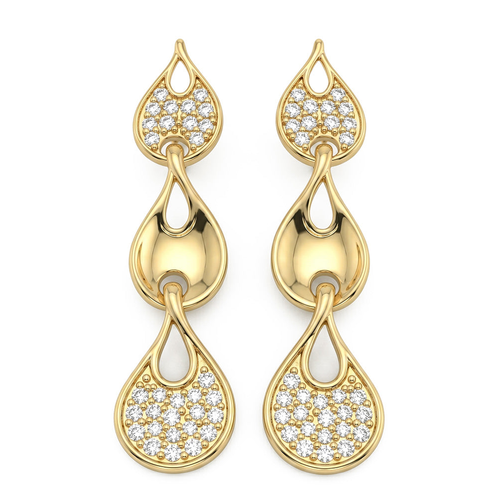 .33ct G SI 14kt Yellow Gold Diamond Drop Earrings