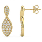 .50ct G SI 14kt Yellow Gold Diamond Modern Stud Earrings