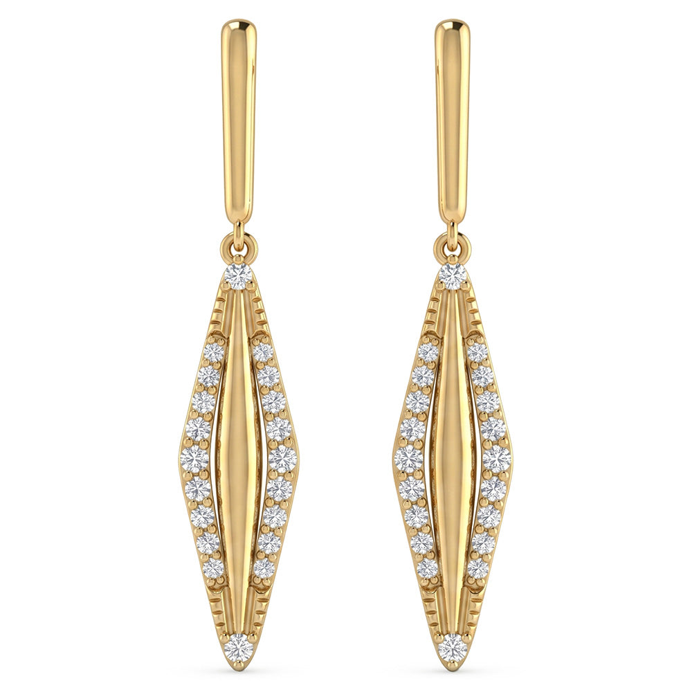.20ct G SI 14kt Yellow Gold Diamond Drop Earrings