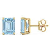 2.00ct G SI 14kt White Gold Aquamarine Gemstone Stud Earrings