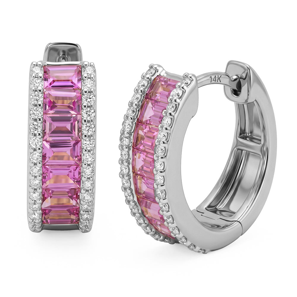 <span style="color:purple">¡ESPECIAL!</span> Aretes colgantes de trébol de oro blanco de 14 quilates con diamantes de .71 ct G SI
