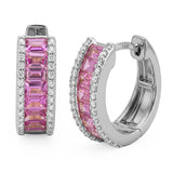 <span style="color:purple">¡ESPECIAL!</span> Aretes colgantes de trébol de oro blanco de 14 quilates con diamantes de .71 ct G SI