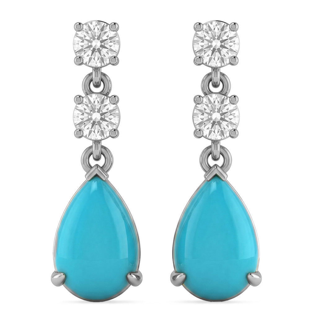 <span style="color:purple">¡OFERTA ESPECIAL!</span> Pendientes en forma de lágrima de oro amarillo de 14K con diamante G SI de .19ct