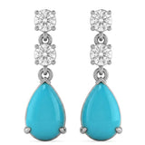 <span style="color:purple">¡OFERTA ESPECIAL!</span> Pendientes en forma de lágrima de oro amarillo de 14K con diamante G SI de .19ct