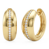 <span style="color:purple">SPECIAL!</span> .11ct G SI 14kt Yellow Gold Modern Hoop Earrings