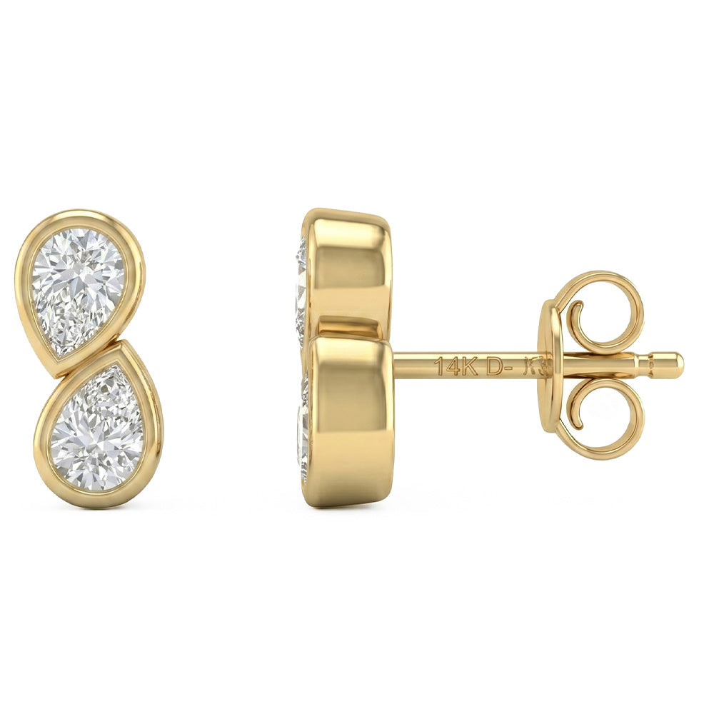 <span style="color:purple">SPECIAL!</span> .27ct G SI 14kt Yellow Gold Diamond Bezel Set Stud Earrings