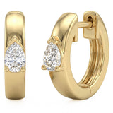 <span style="color:purple">SPECIAL!</span> .22ct G SI 14kt Yellow Gold Diamond Hoop Earrings Post & Click