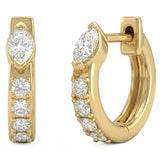 <span style="color:purple">SPECIAL!</span> .47ct G SI 14kt Yellow Gold Diamond Hoop Earrings Post & Click
