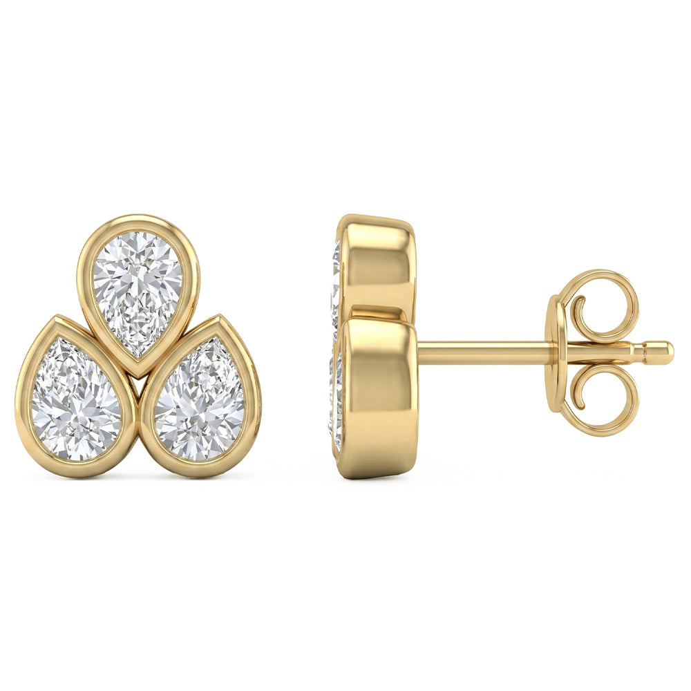 <span style="color:purple">SPECIAL!</span> .33ct G SI 14kt Yellow Gold Diamond Bezel Set Stud Earrings