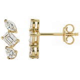 <span style="color:purple">SPECIAL!</span> .7ct G SI 14kt Yellow Gold Diamond Ear Crawler Stud Earrings