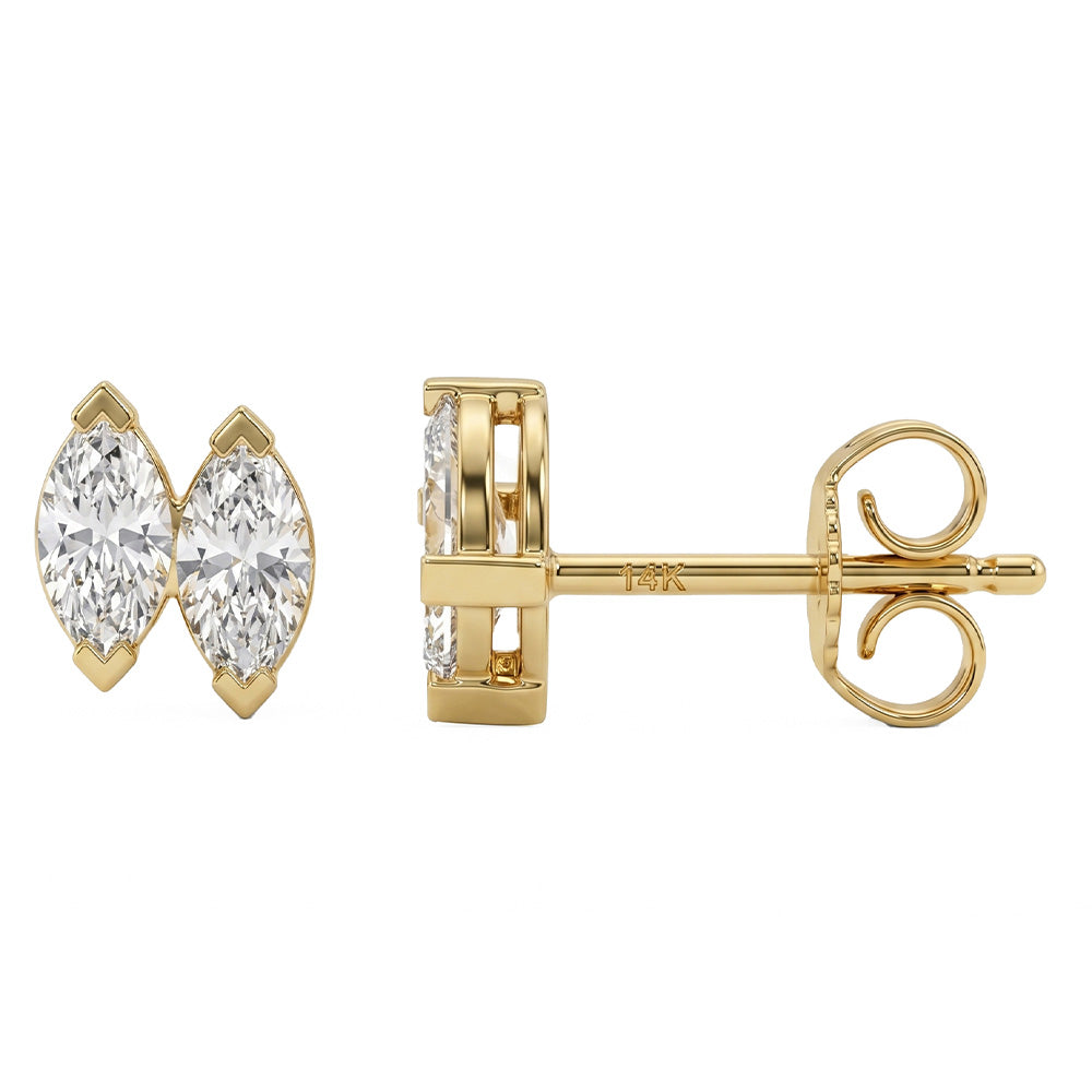 <span style="color:purple">SPECIAL!</span> .42ct G SI 14kt Yellow Gold Diamond Ear Crawler Stud Earrings