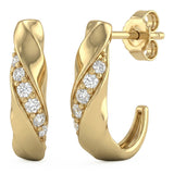 <span style="color:purple">SPECIAL!</span> .24ct G SI 14kt Yellow Gold Diamond J Hoop Earrings