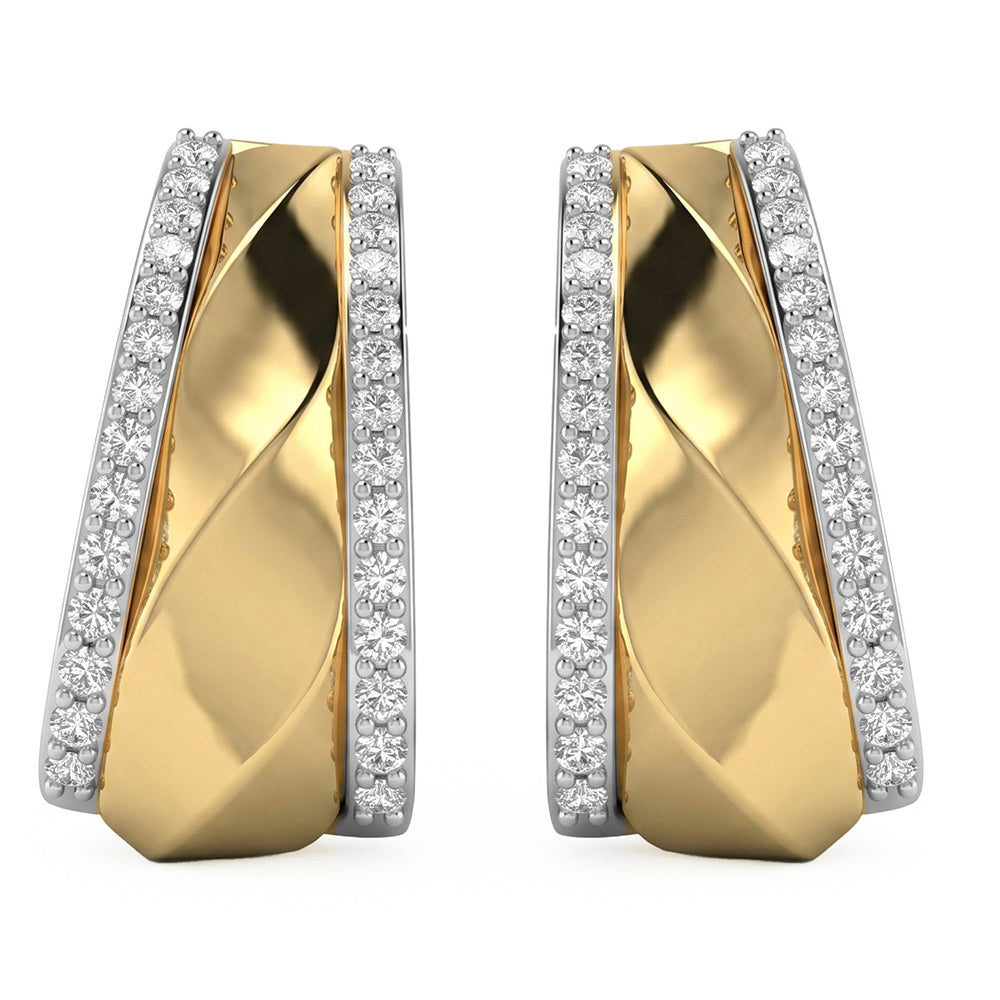 <span style="color:purple">SPECIAL!</span> .14ct G SI 14kt Yellow Gold Diamond J Hoop Earrings