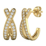 <span style="color:purple">SPECIAL!</span> .33ct G SI 14kt Yellow Gold Diamond J Hoop Earrings