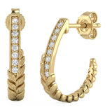 <span style="color:purple">SPECIAL!</span> .16ct G SI 14kt Yellow Gold Diamond J Hoop Earrings
